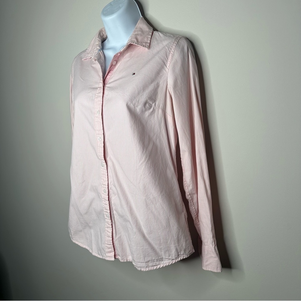 Tommy Hilfiger Candy Striped Button Down Collared Shirt